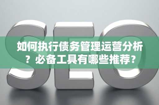 如何执行债务管理运营分析?必备工具有哪些推荐? 如何执行债务管理运营分析?必备工具有哪些推荐?